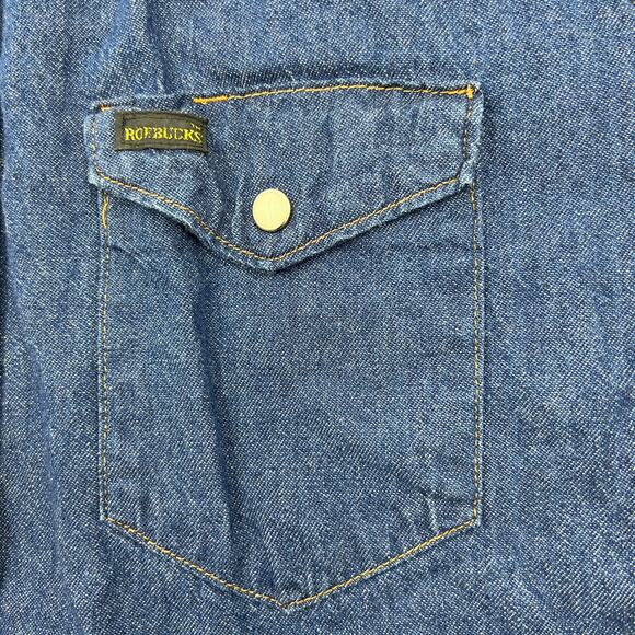 Vintage Roebucks Denim Pearl Snap Shirt - Picture 5 of 9